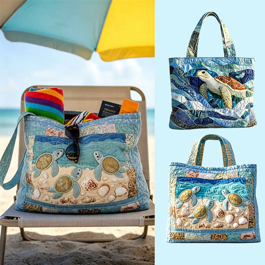 Turtle Haven Quilted Tote Bag