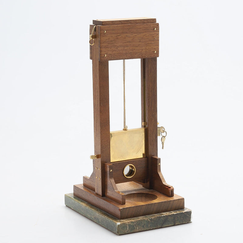 Executive Desktop Cigar Cutter – Vintage Guillotine-Style Cutter with Wood & Metal Display Base