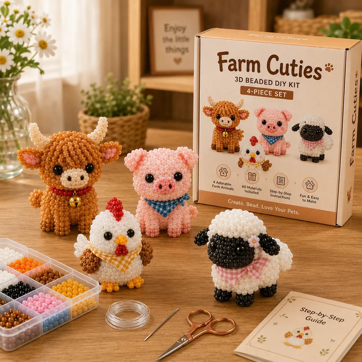 🧵✨ 3D Beaded Animal DIY Craft Kit – A Thoughtful Handmade Gift