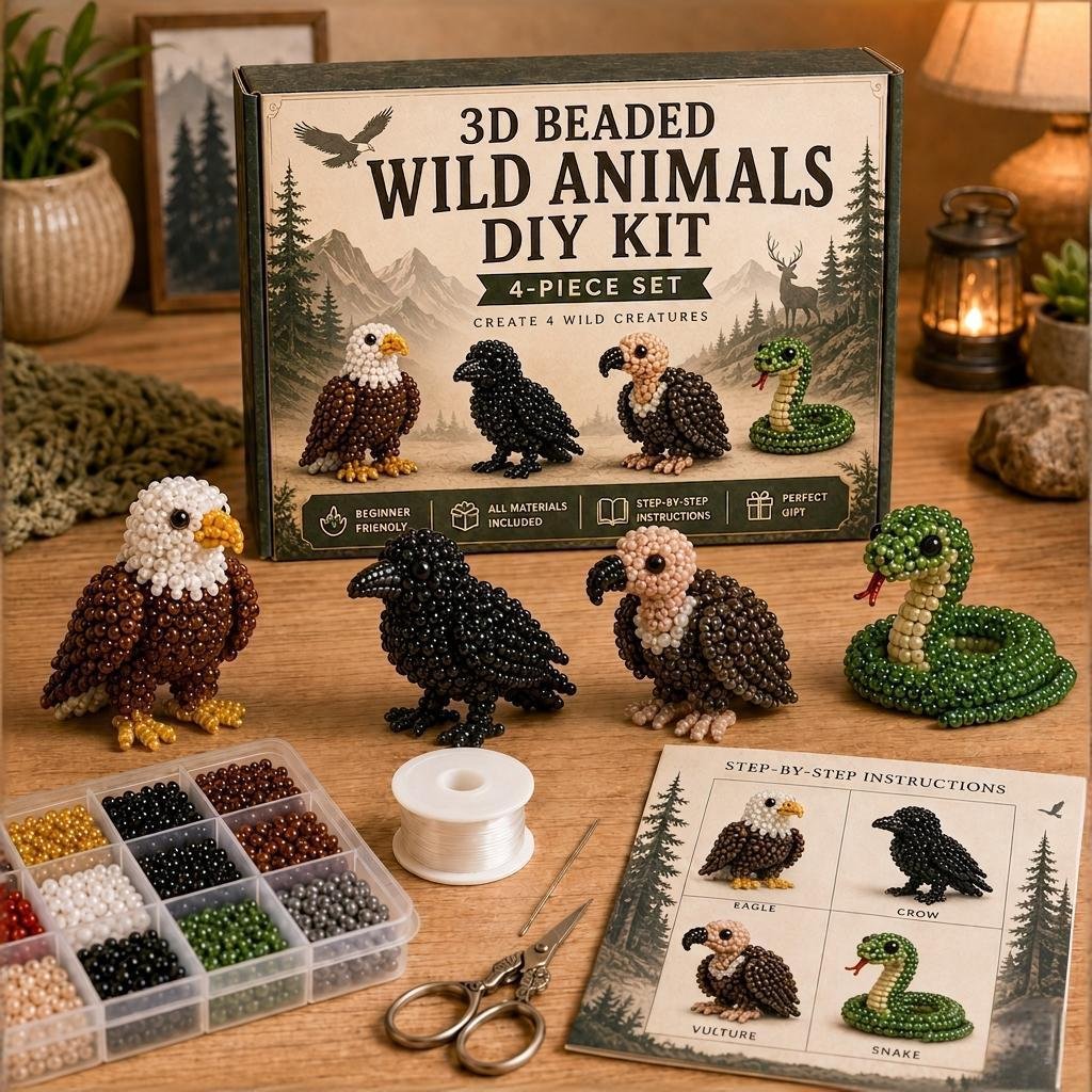 🧵✨ 3D Beaded Animal DIY Craft Kit – A Thoughtful Handmade Gift