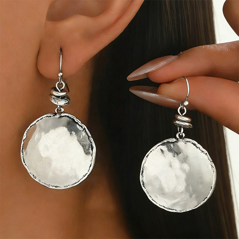 Vintage Hammered Metal Teardrop Earrings