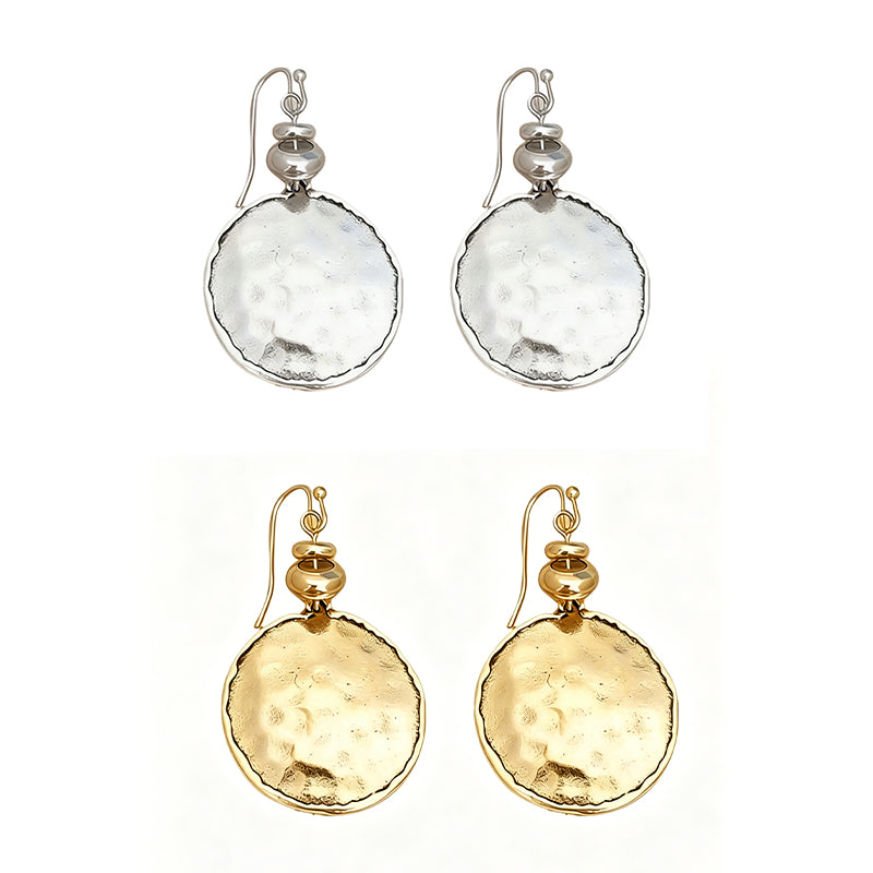 Vintage Hammered Metal Teardrop Earrings