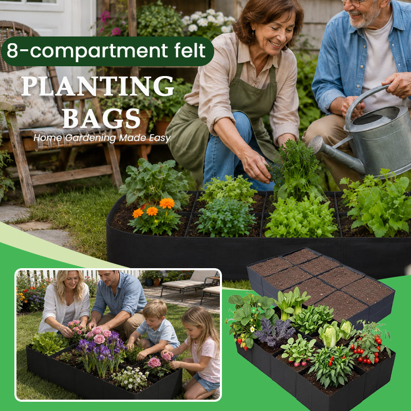 8-Pocket Fabric Raised Garden Bed for Herbs, Vegetables & Flowers