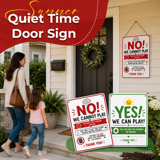 🌞Reversible Metal Playtime Door Sign – Yes/No Kids’ Play Sign for Family Homes