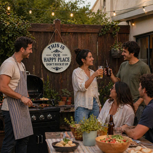 This Is OUR Happy Place—Don't Fuck It Up (Metal Sign)
