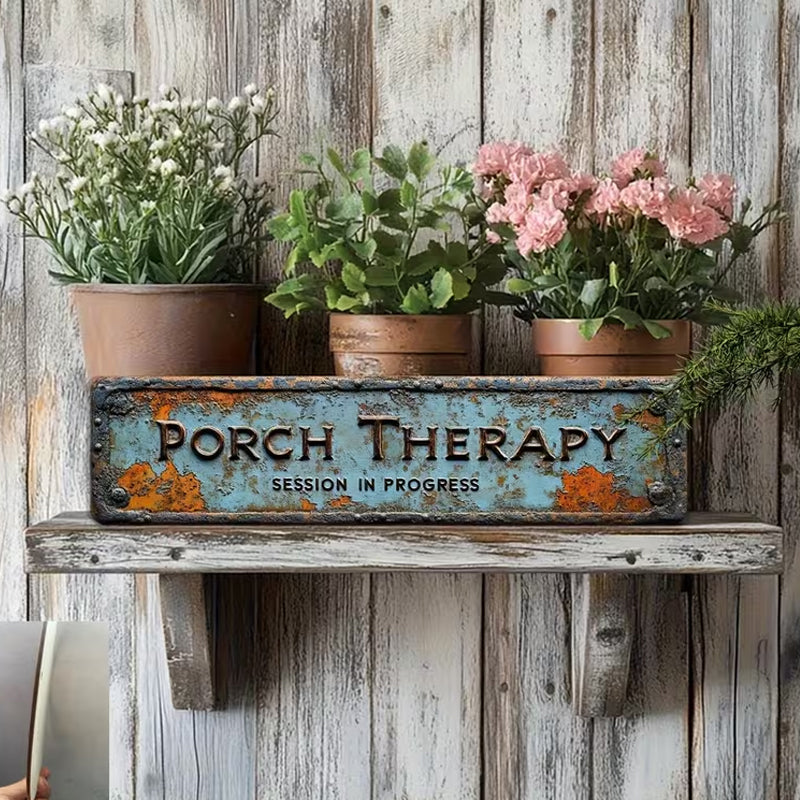 Porch Therapy Vintage Farmhouse Wall Sign