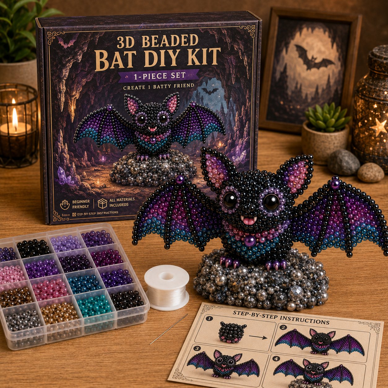 🧵✨ 3D Beaded Animal DIY Craft Kit – A Thoughtful Handmade Gift