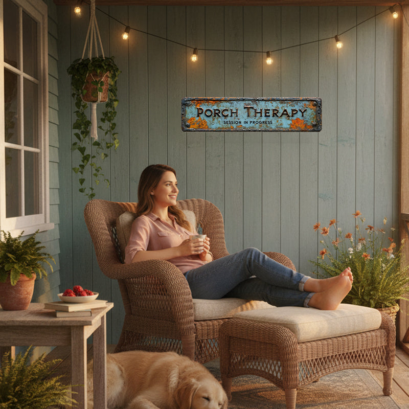 Porch Therapy Vintage Farmhouse Wall Sign