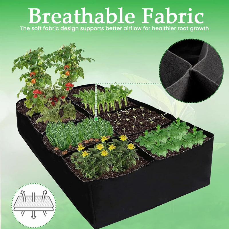 8-Pocket Fabric Raised Garden Bed for Herbs, Vegetables & Flowers