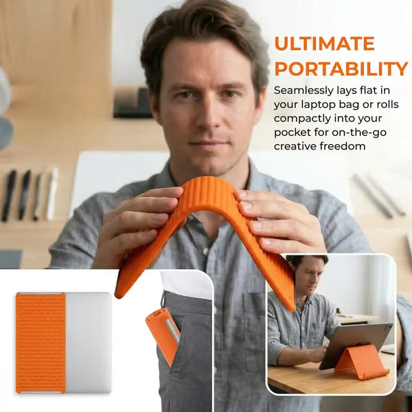 💻📱Flexible Silicone Phone Stand with Aluminum | Foldable Portable Travel Must Have Cellphone Smartphone Folding Mount