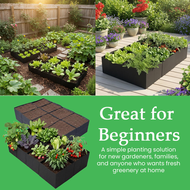 8-Pocket Fabric Raised Garden Bed for Herbs, Vegetables & Flowers