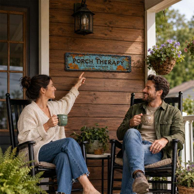 Porch Therapy Vintage Farmhouse Wall Sign