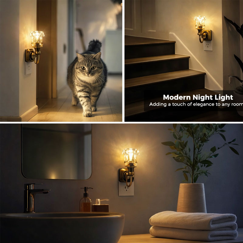 Elegant Plug-In Night Light for Bedroom & Hallway