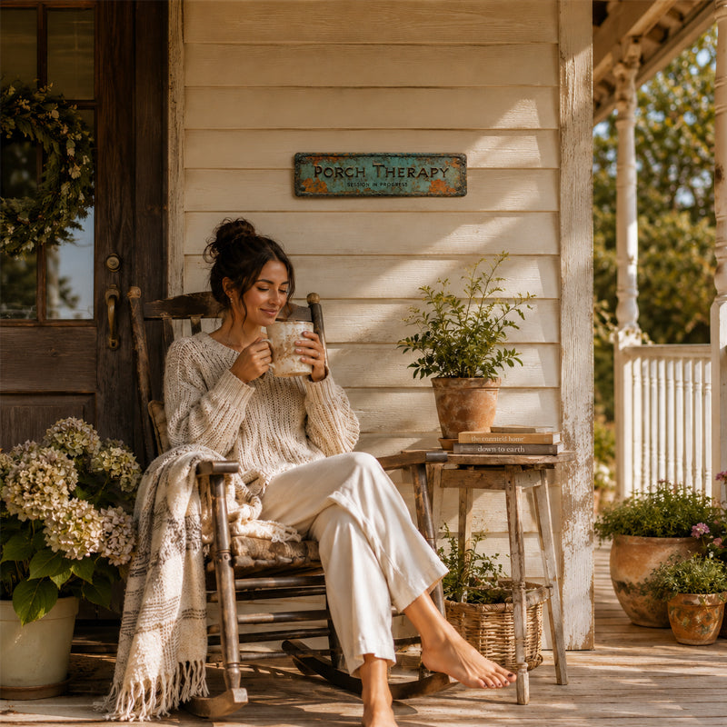 Porch Therapy Vintage Farmhouse Wall Sign