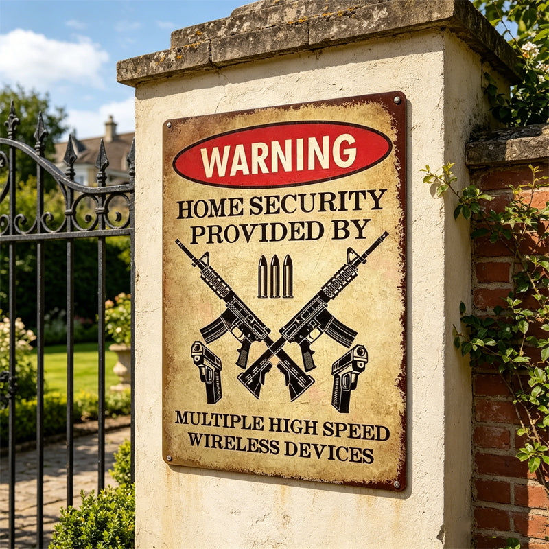 House Warning Decorative Sign 🛑 — A Bold and Witty Guardian for Your Territory