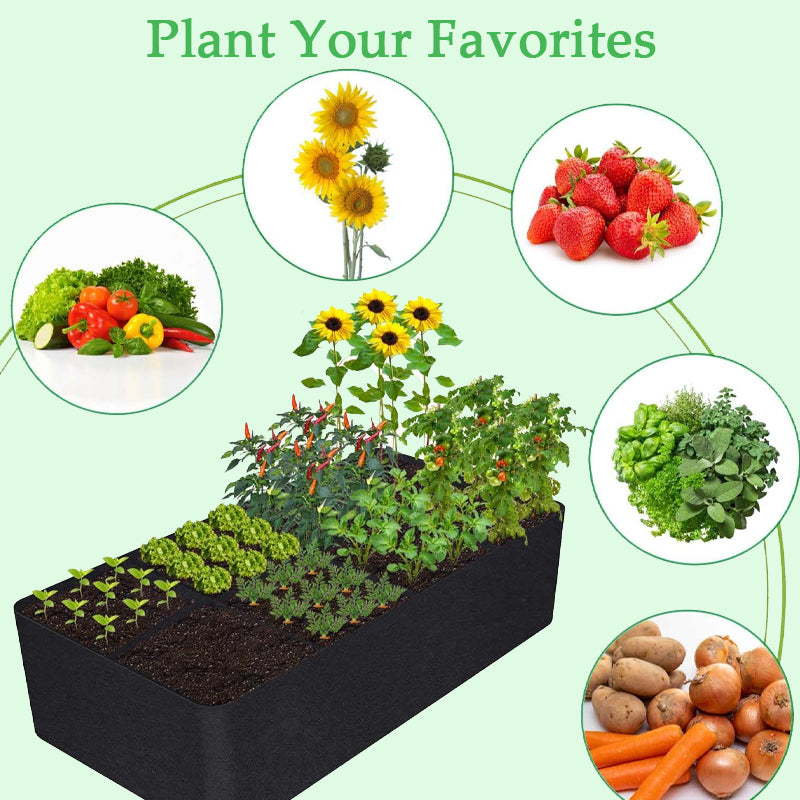 8-Pocket Fabric Raised Garden Bed for Herbs, Vegetables & Flowers