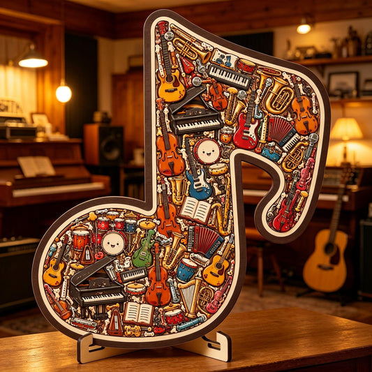 🔥🎶Musical Note Instrument Jigsaw Puzzle Ornament