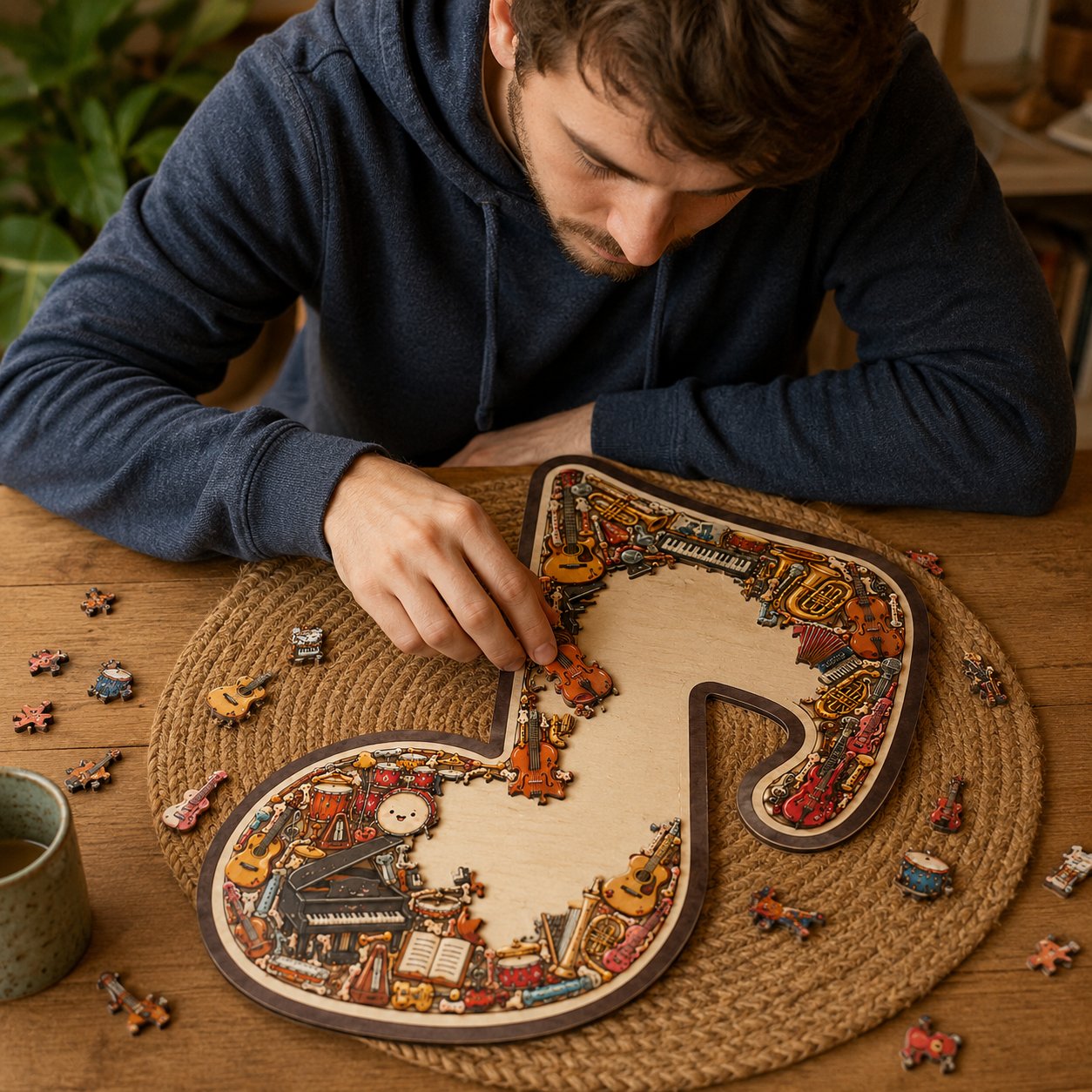 🔥🎶Musical Note Instrument Jigsaw Puzzle Ornament