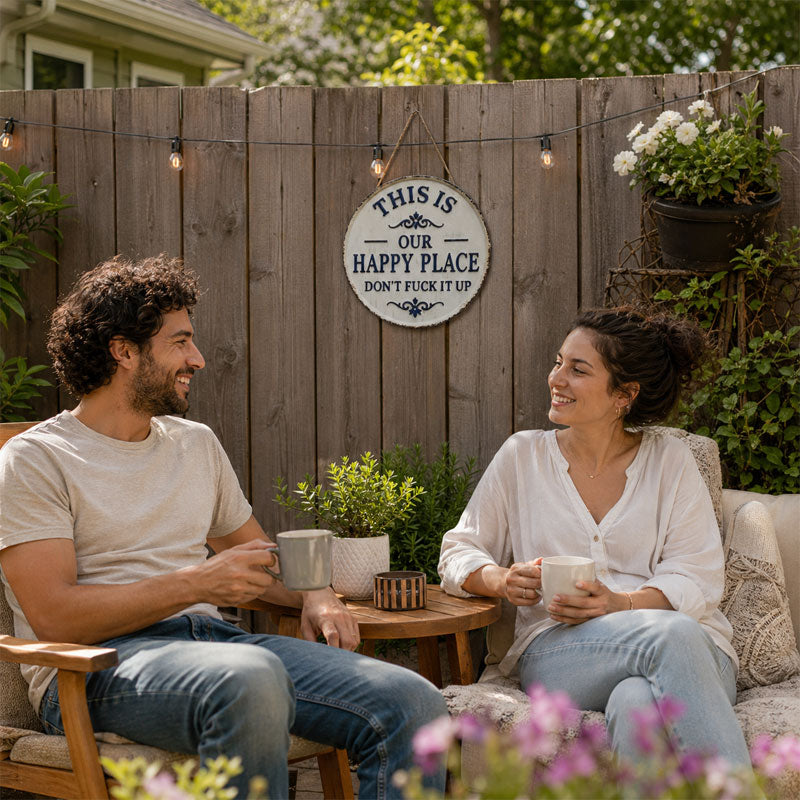 This Is OUR Happy Place—Don't Fuck It Up (Metal Sign)