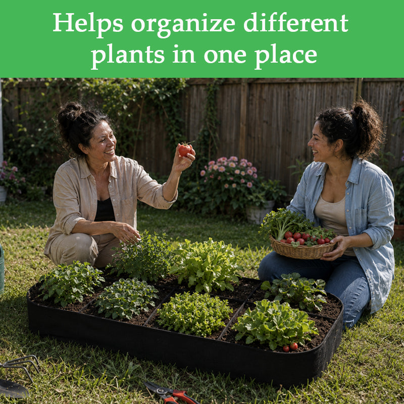 8-Pocket Fabric Raised Garden Bed for Herbs, Vegetables & Flowers