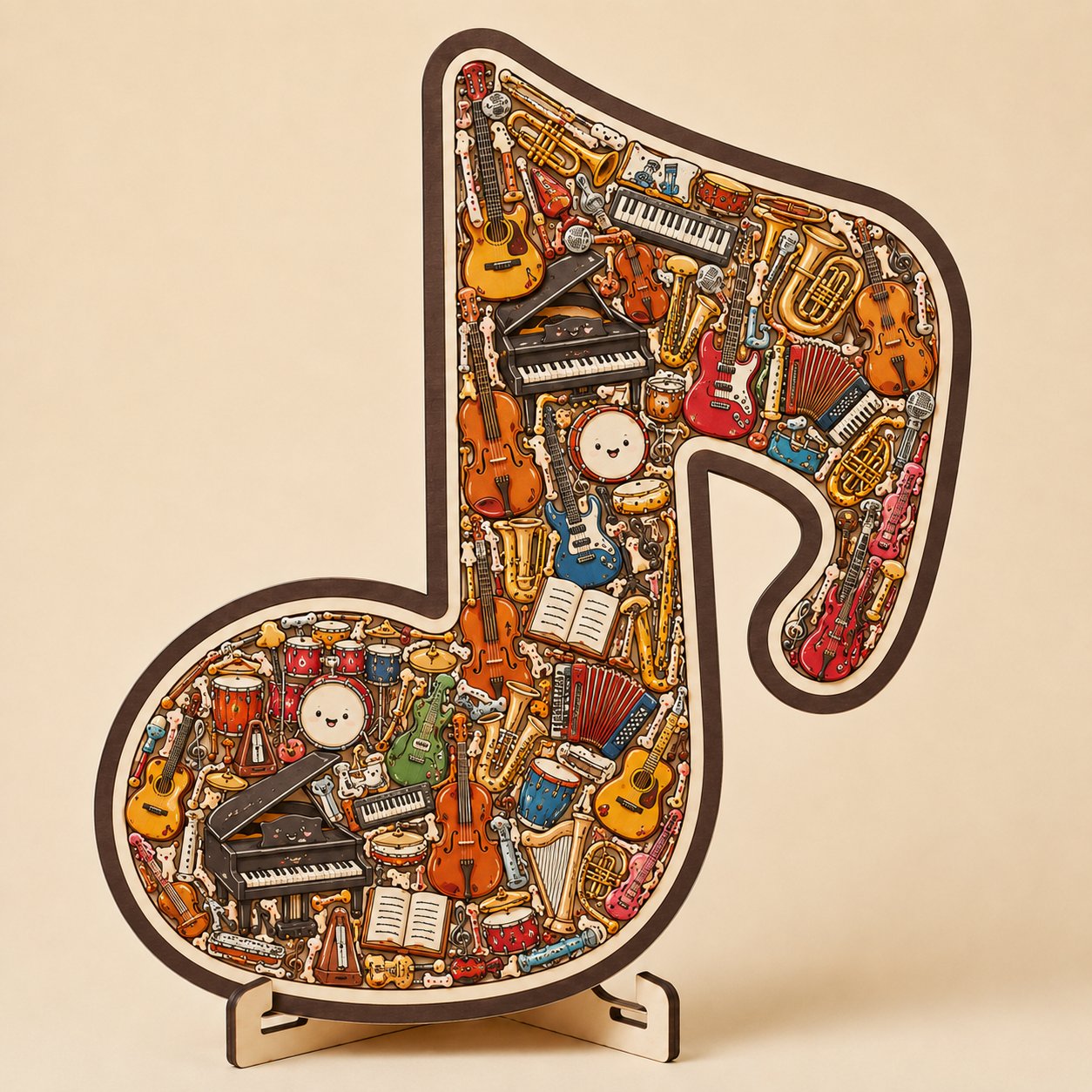 🔥🎶Musical Note Instrument Jigsaw Puzzle Ornament