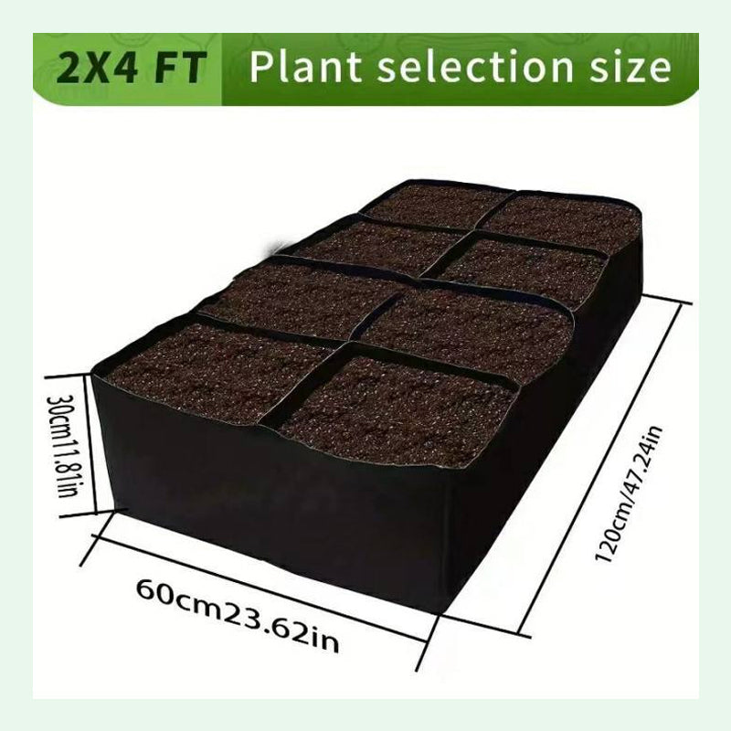 8-Pocket Fabric Raised Garden Bed for Herbs, Vegetables & Flowers