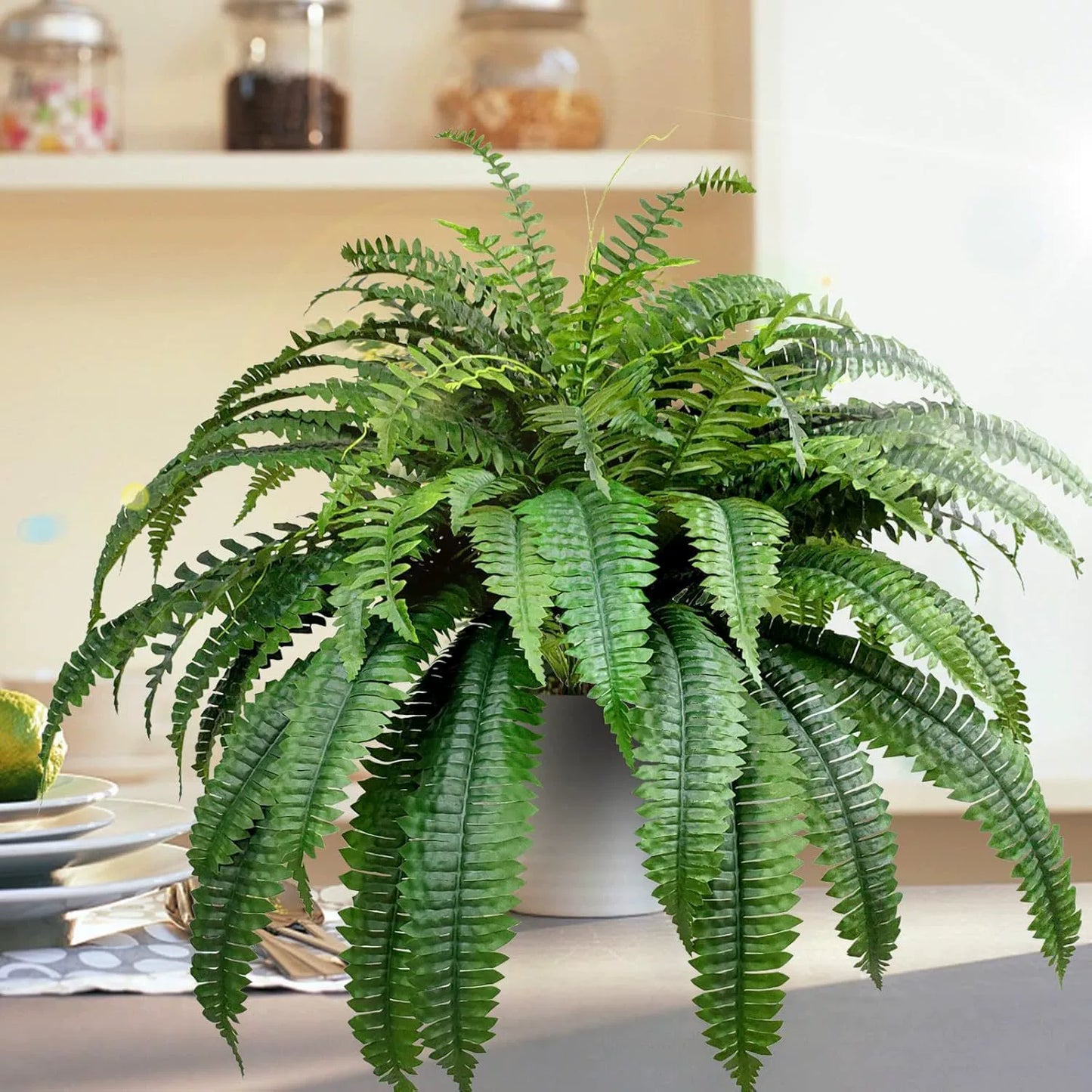 🌱 UV-Resistant Lifelike Artificial Boston Fern