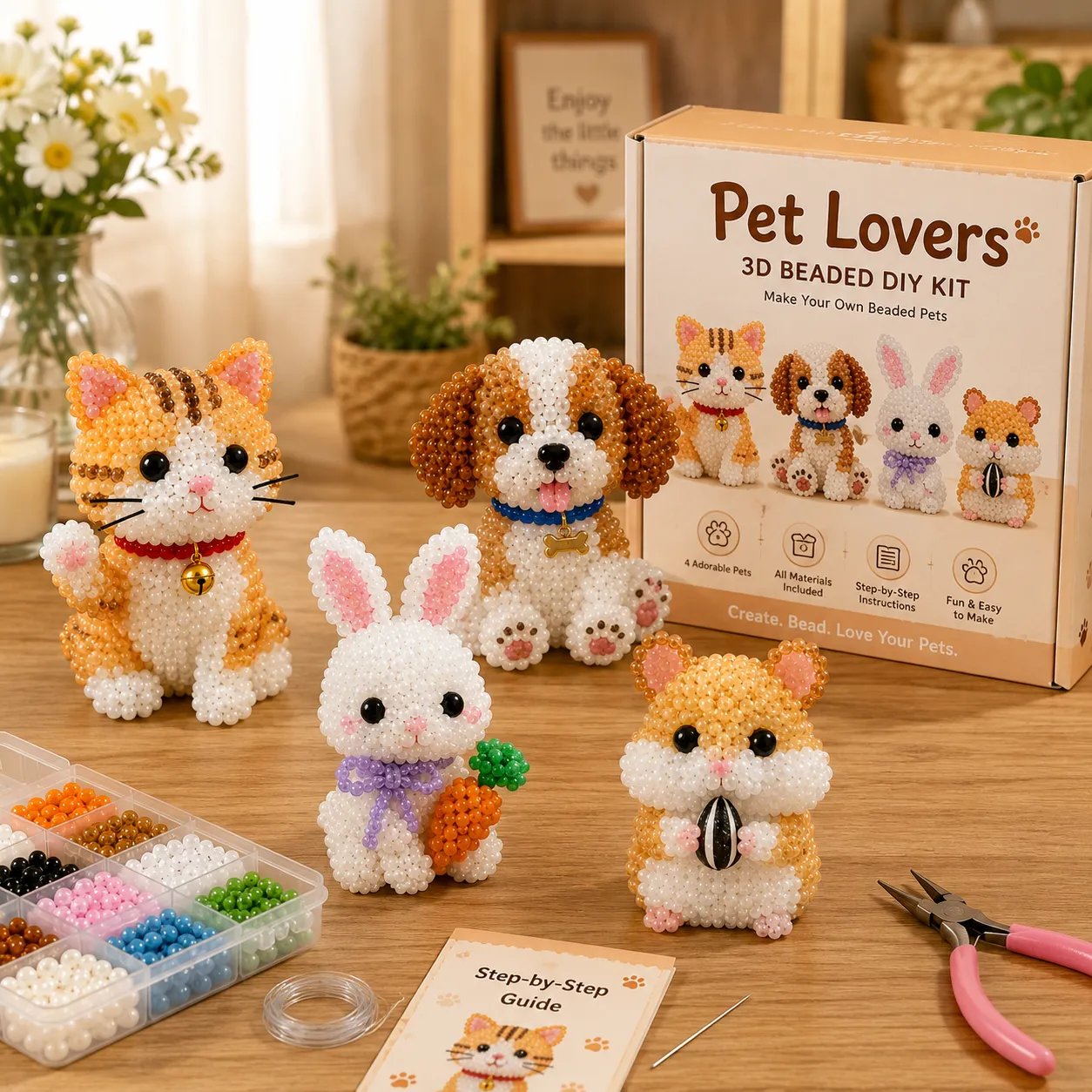 🧵✨ 3D Beaded Animal DIY Craft Kit – A Thoughtful Handmade Gift