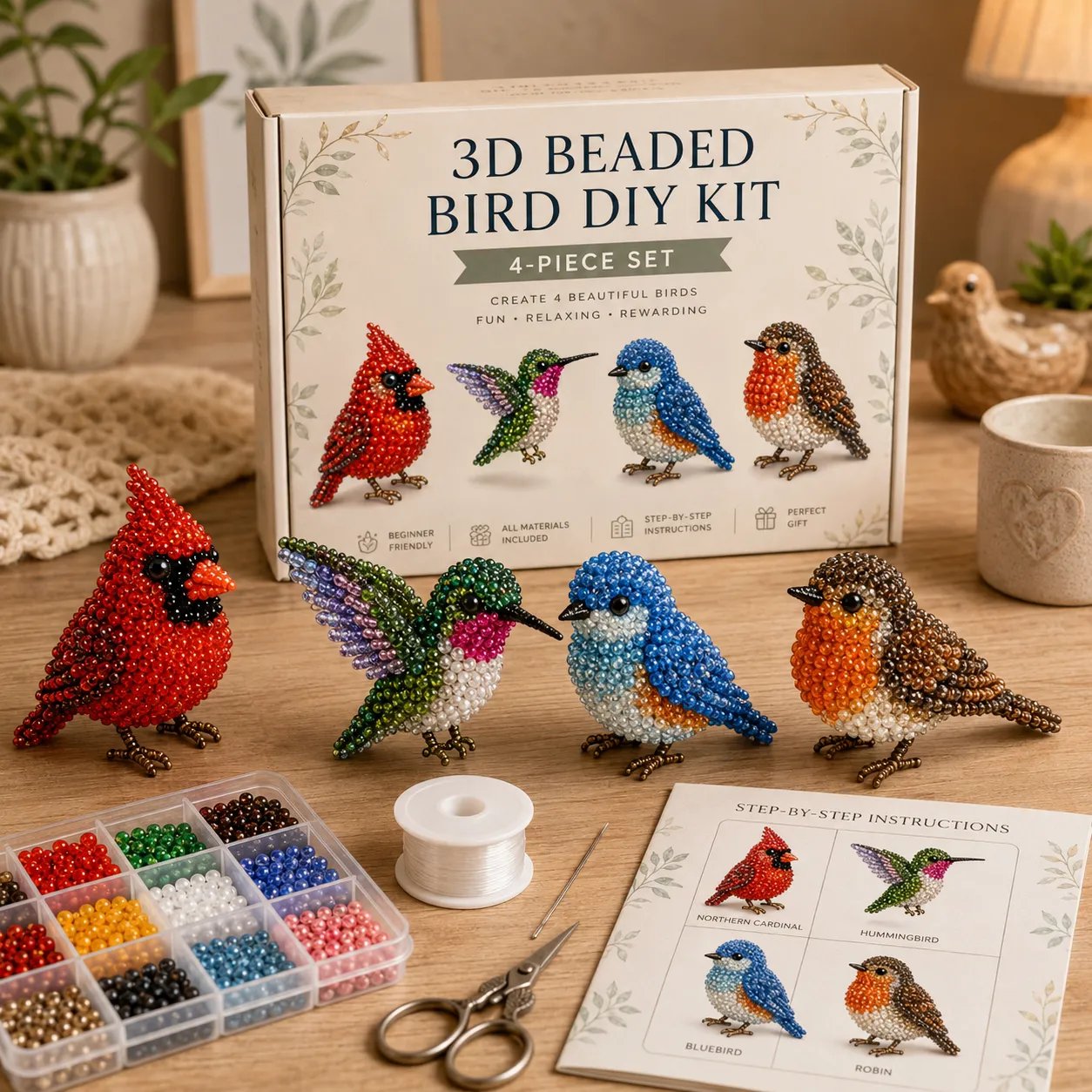 🧵✨ 3D Beaded Animal DIY Craft Kit – A Thoughtful Handmade Gift