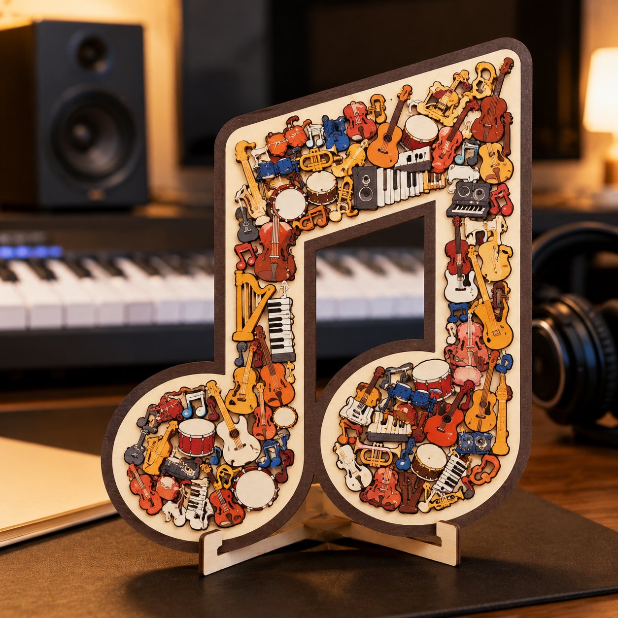 🔥🎶Musical Note Instrument Jigsaw Puzzle Ornament